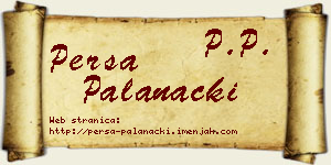 Persa Palanački vizit kartica